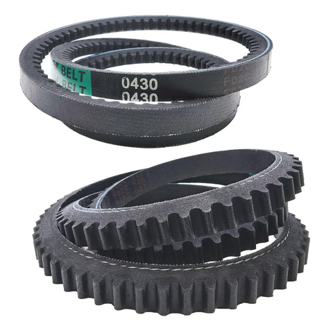 PuBaDuoParts 2-pack auger drive belts in package, ready for replacement.