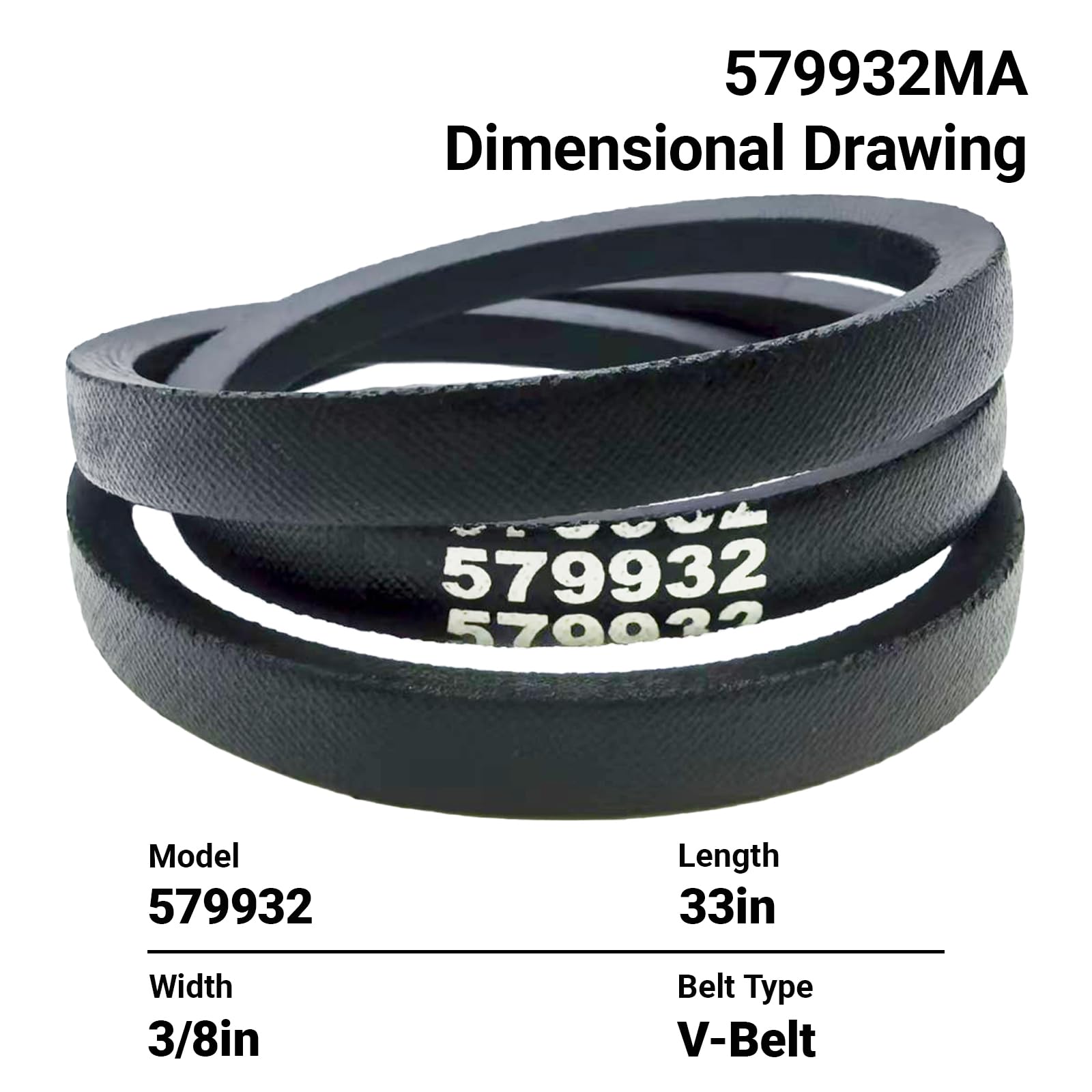 PuBaDuoParts aramid and rubber belt high strength resists wear