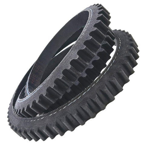PuBaDuoParts cogged V-belt close-up highlighting durable grip for snow throwers.