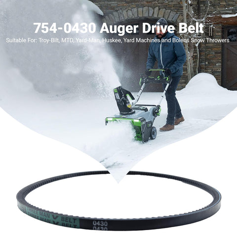 PuBaDuoParts snow blower belts in pack, ready for installation.