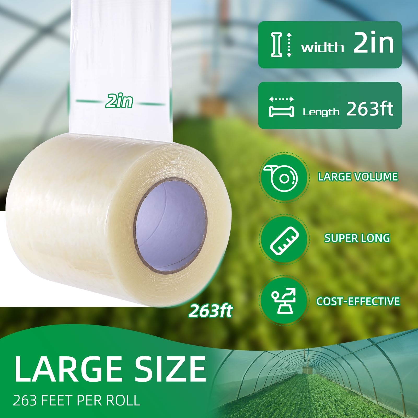 Pueatte 6-3mil greenhouse film tape reinforces tarps and covers