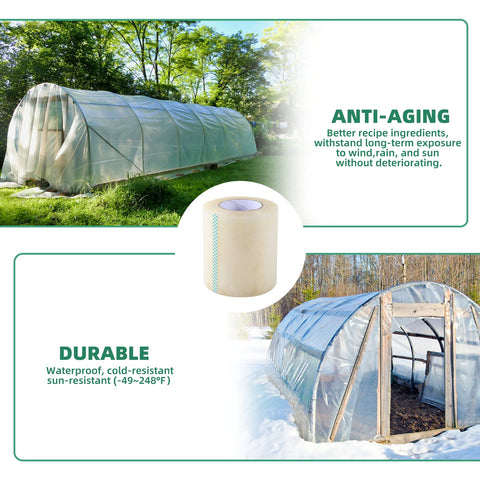 Pueatte tape sealing a tarp or plastic bag for weatherproof protection.