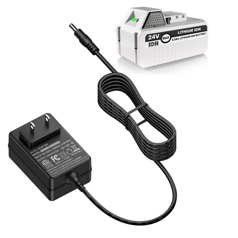PUIMIT 24VCHRG quick charger front view compatible with Snow Joe batteries for reliable power