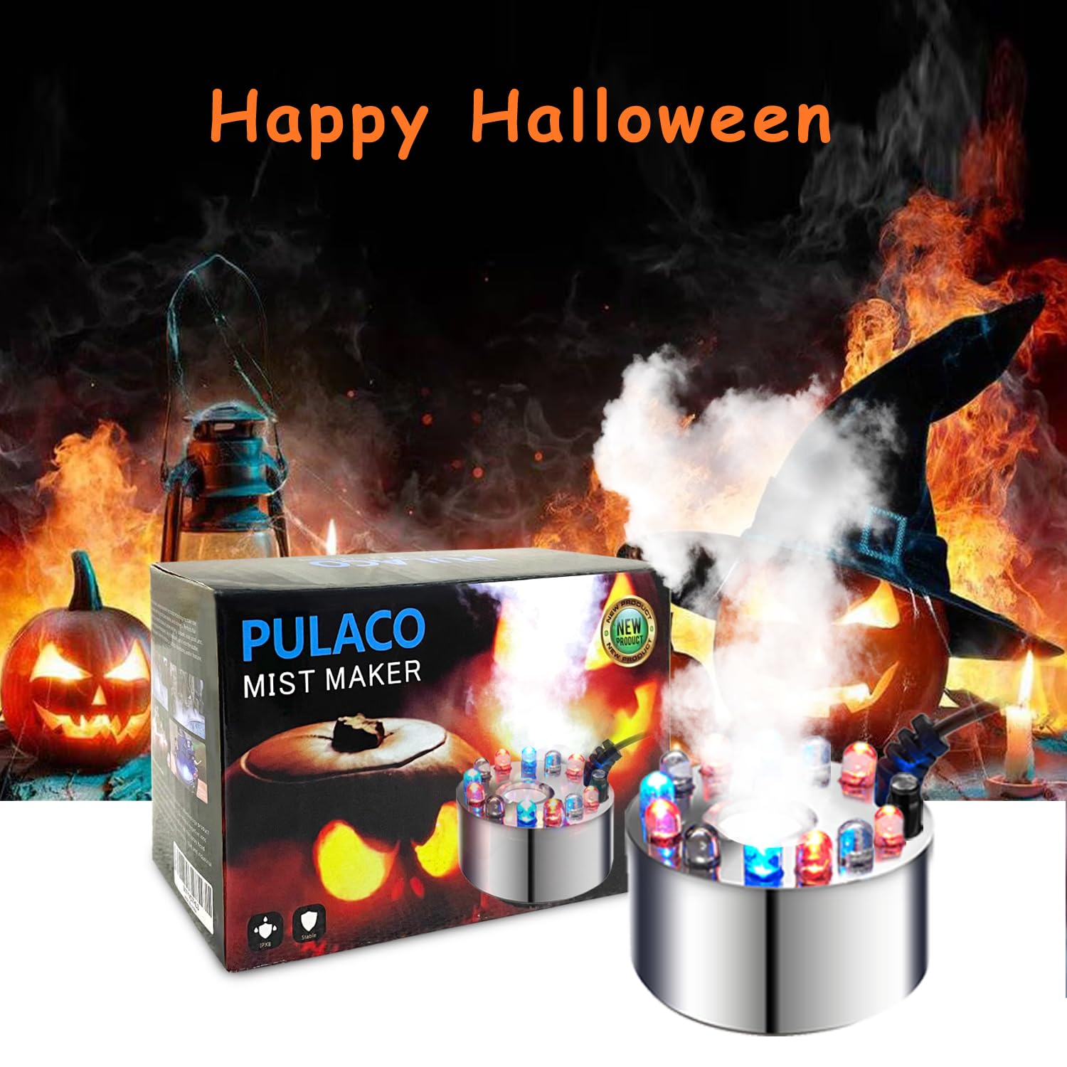 PULACO pond fog effect enhances Halloween decorations and ambient water features.