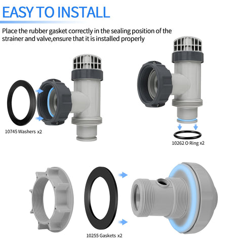 Pulems 25076RP Intex part adapter helps prevent water and air leaks