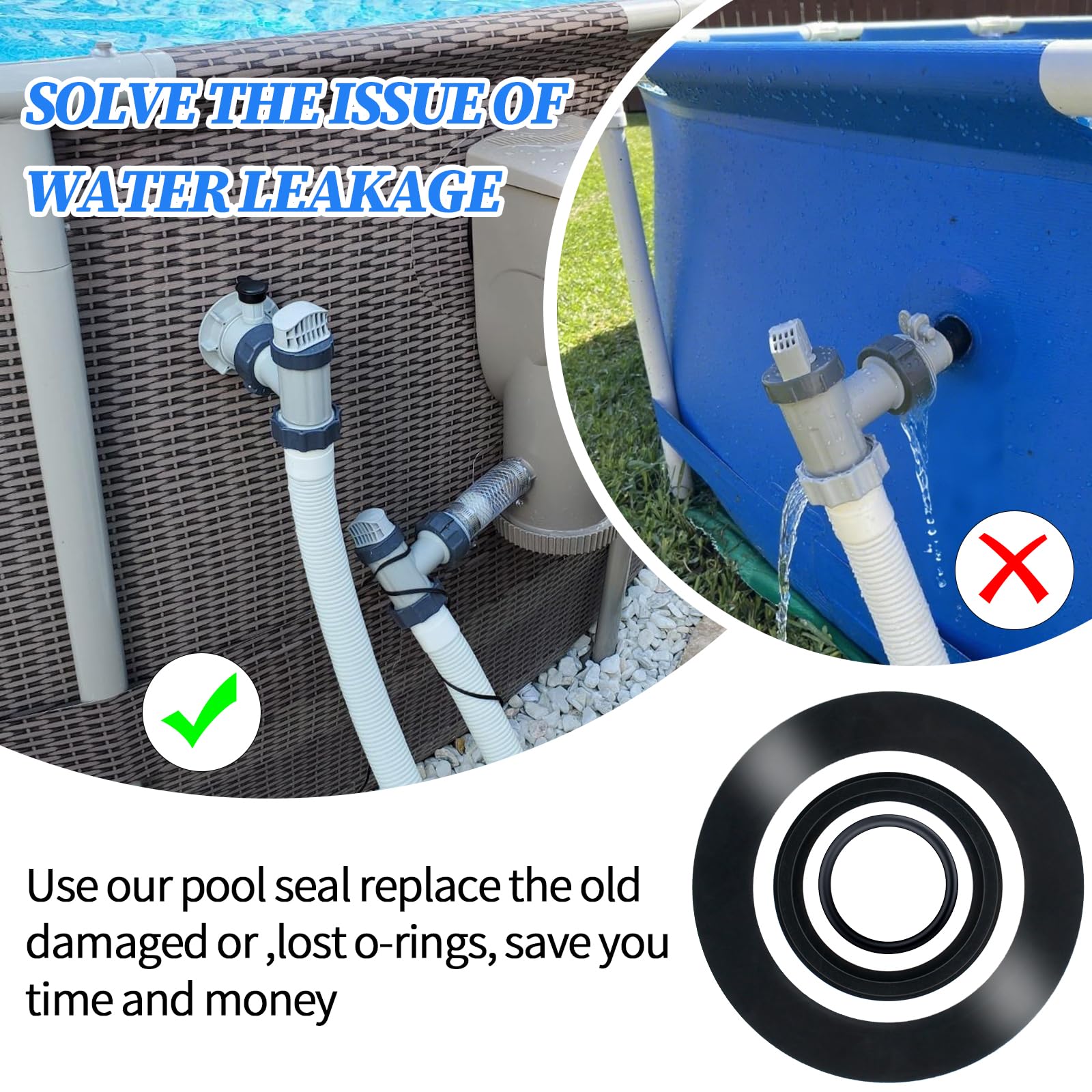 Pulems 25076RP durable rubber ring kit for long-lasting pool seals