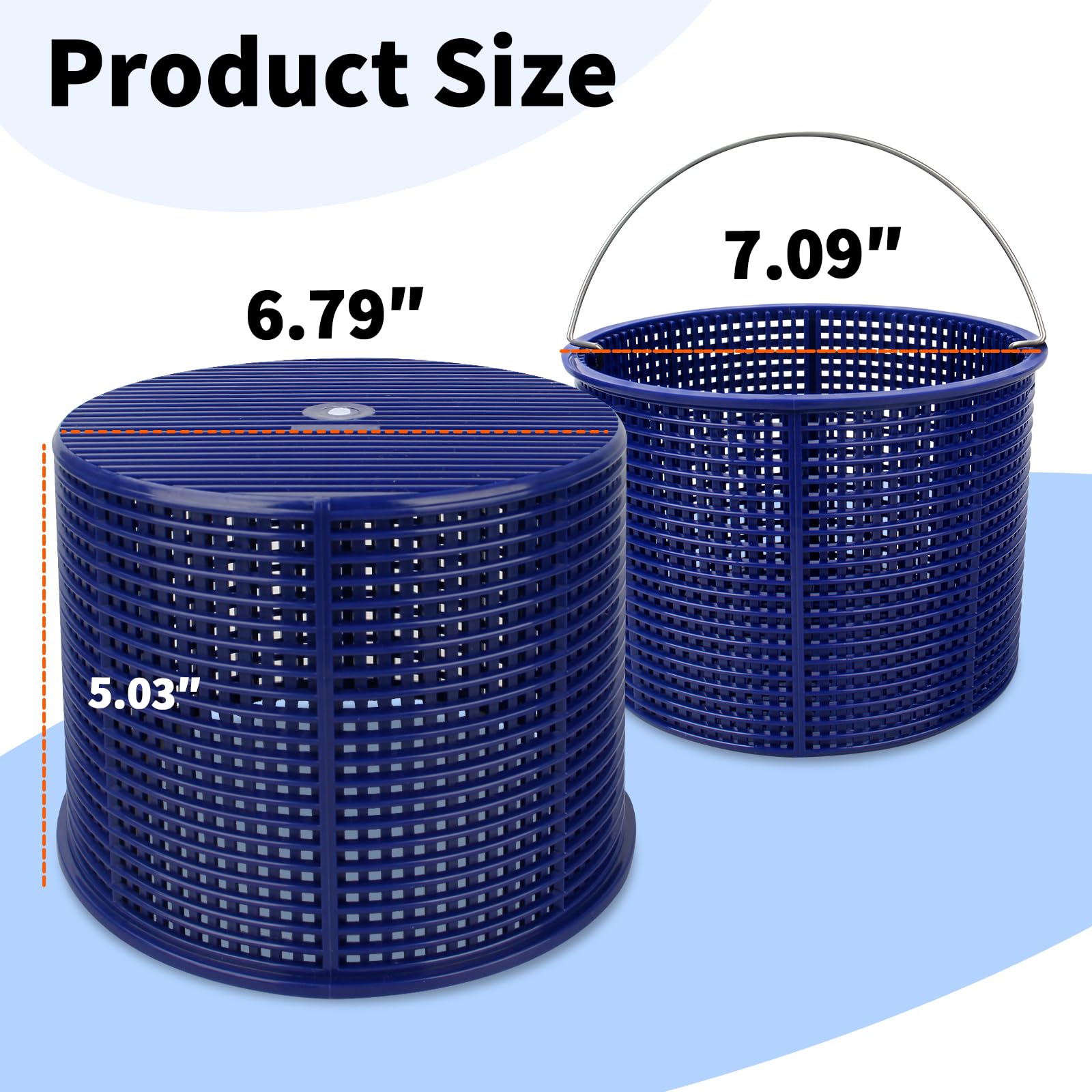 Pulems 7-inch top diameter skimmer basket ready for inground pools