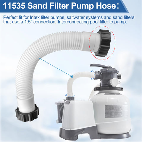 Pulems hose interfaces with Intex filter pumps for easy replacement