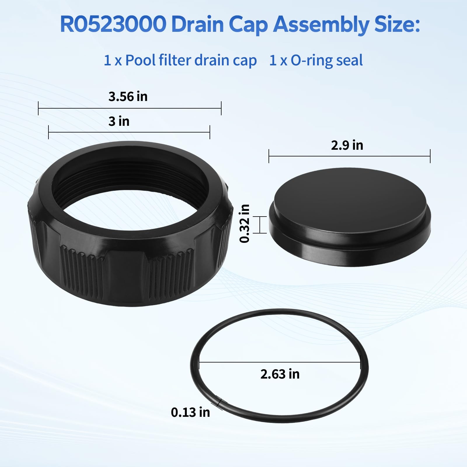 Durable Pulems drain cap part for reliable pool filtration with salt use