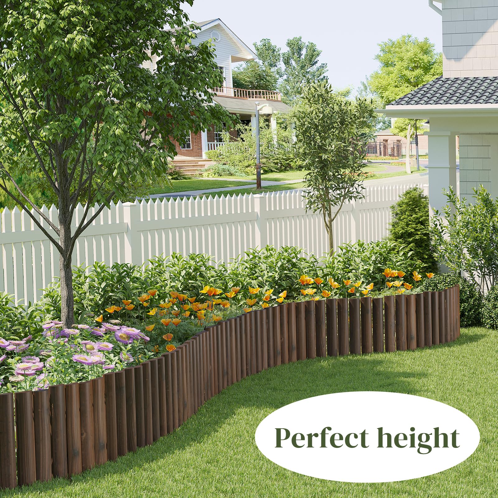 PULIJIAJU lawn border 12ft pack for quick yard delineation