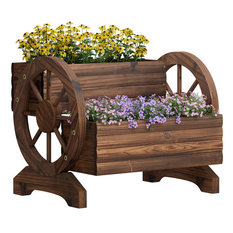 PULIJIAJU garden display showing portability of wagon planter