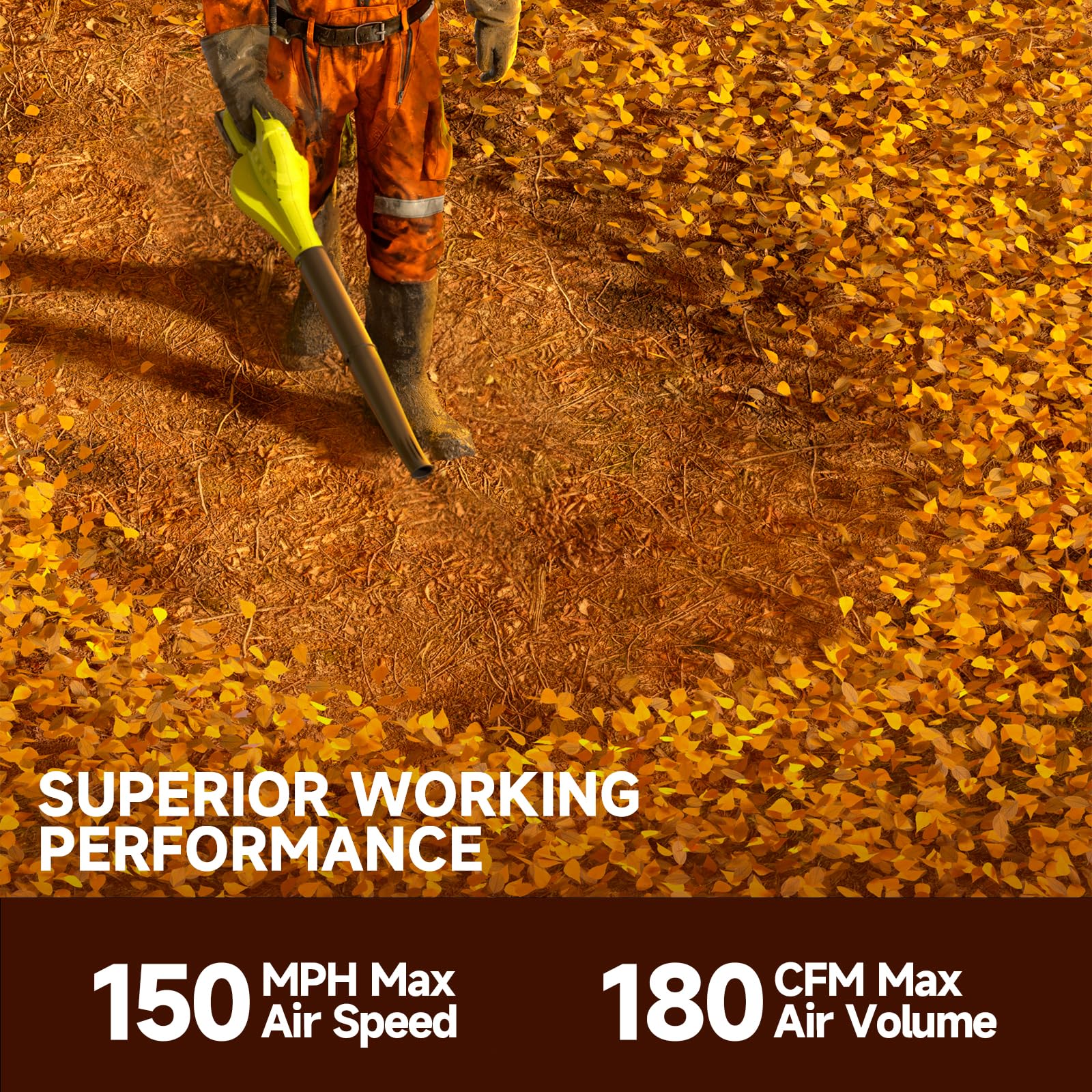 Pulituo leaf blower delivers up to 150 mph airflow for rapid debris clearance.