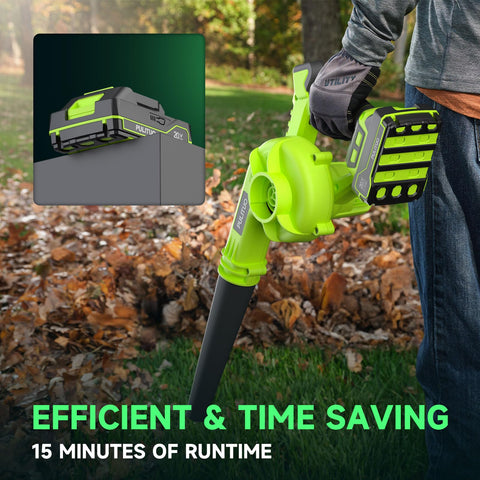 Pulituo blower includes two nozzles for versatile leaf and dust control.