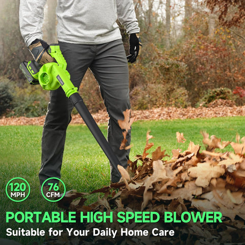 Pulituo leaf blower turbo engine delivers strong airflow for stubborn debris around patios.