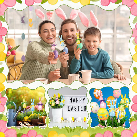 PullCrease pastel bunny sign yard decor boosts spring curb appeal