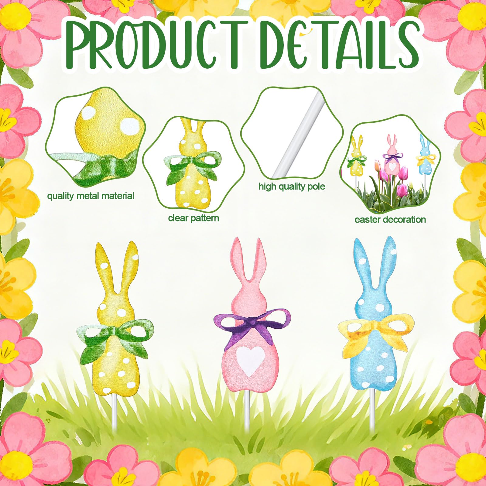 PullCrease polka-dot bunny stake blue brings seasonal cheer to outdoor spaces