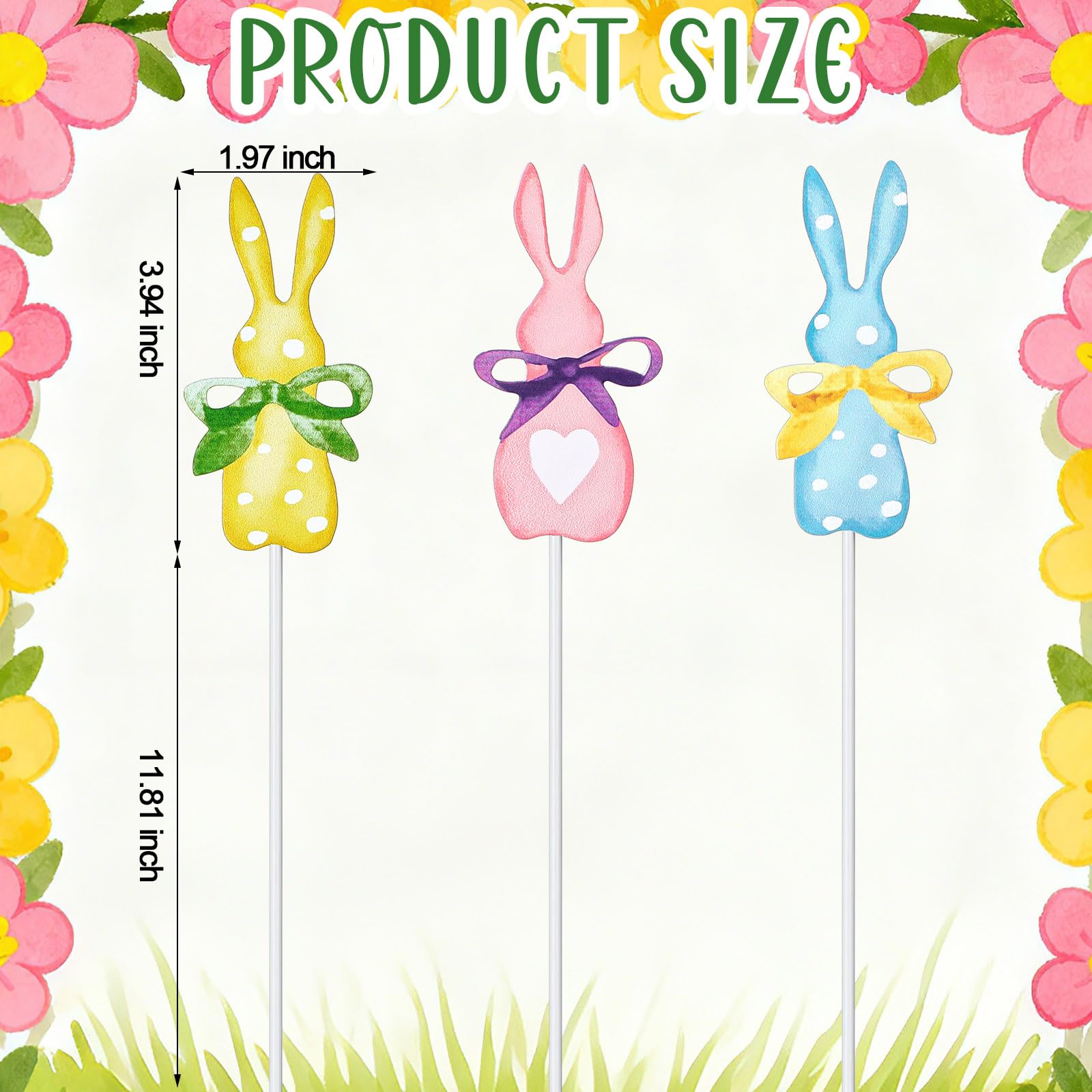 PullCrease polka-dot bunny stake pink adds playful charm to pots
