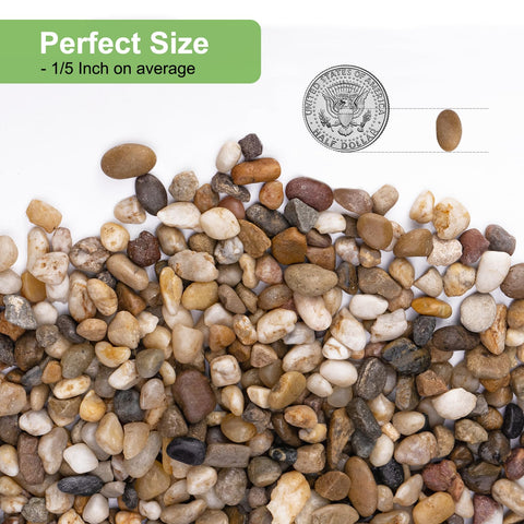 Pulovin aquarium decor rocks, vibrant small pebbles upgrade fish tank aesthetics.