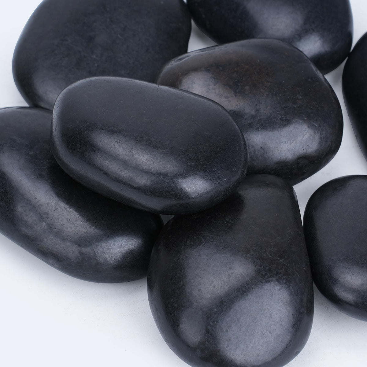 Pulovin black stones, 3–4 inch for pots and indoor plant displays.