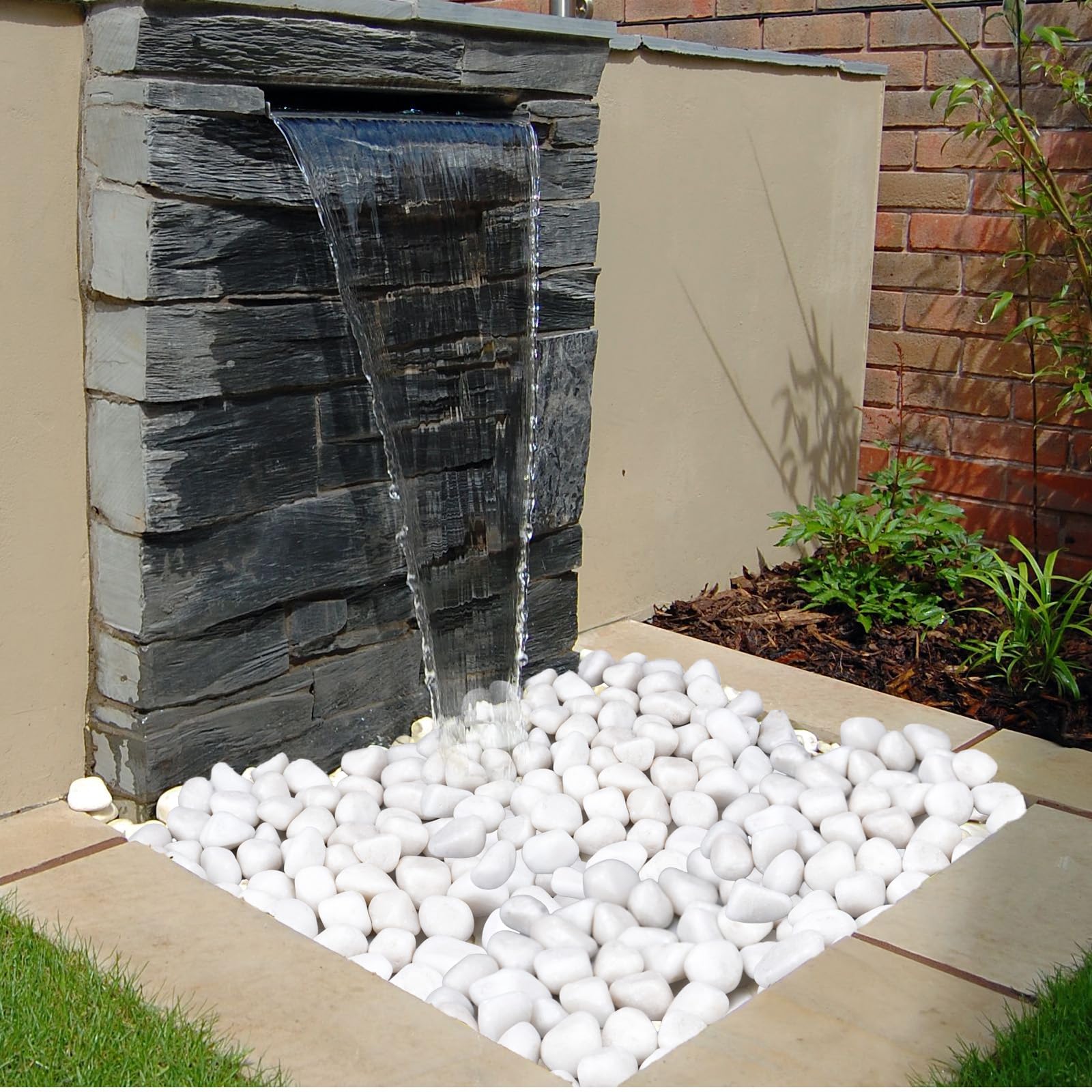 Pulovin eco-friendly white rocks blend sustainability with timeless garden appeal.