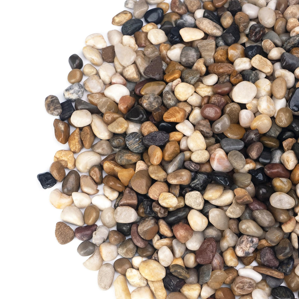 Pulovin highly polished pebbles brighten indoor plant displays with radiant shine.