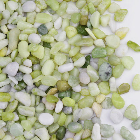 Pulovin Jade Pebbles for bamboo displays add shine and natural elegance.