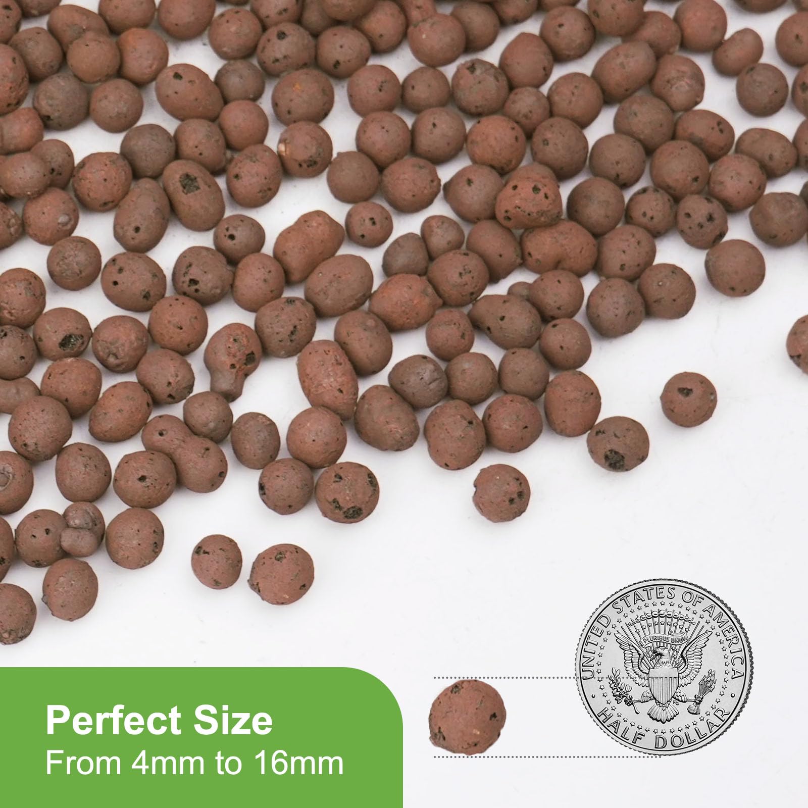Pulovin LECA close-up highlights porous texture for root health.