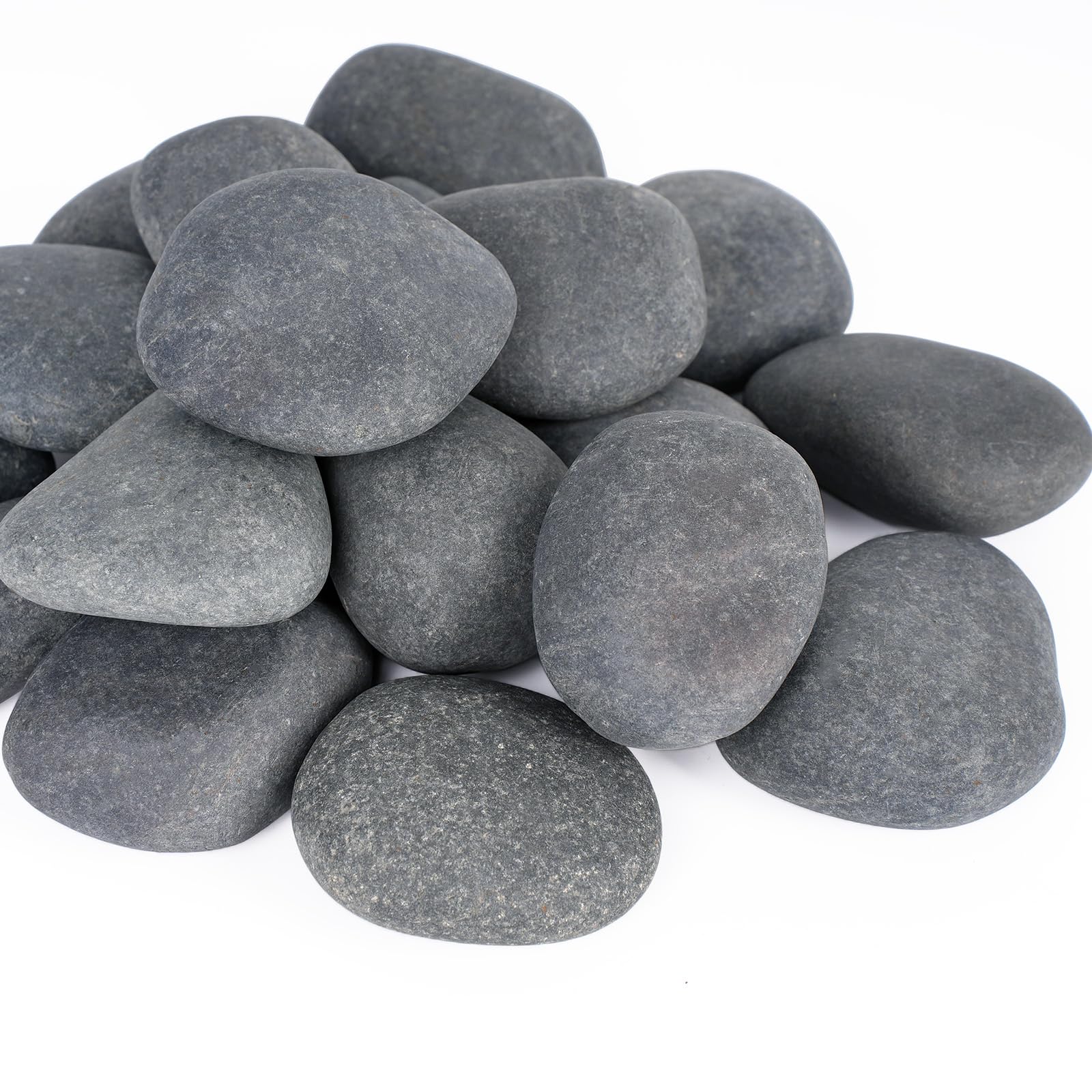 Pulovin river rocks 2-3 inch color variation in dry and wet states for garden display