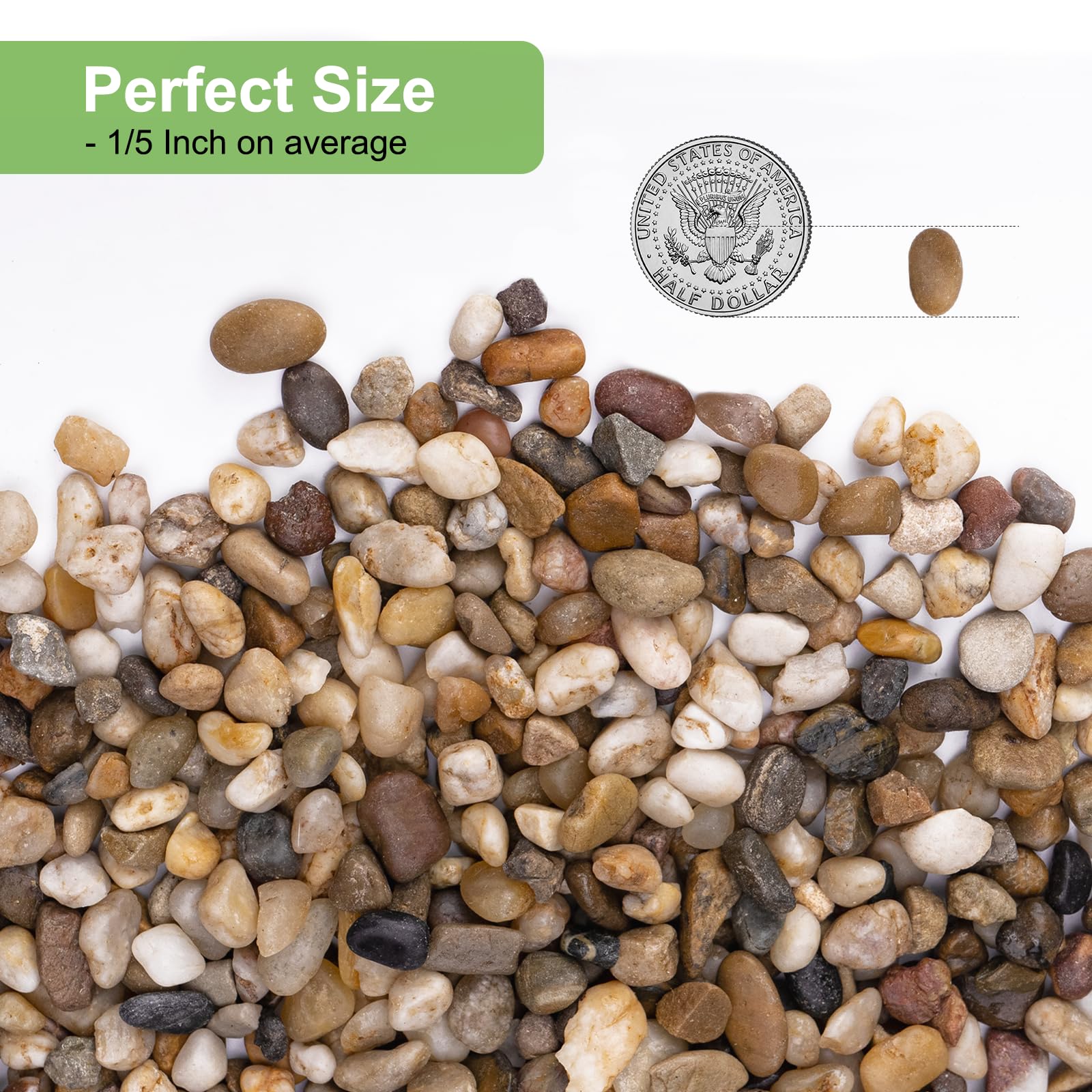 Pulovin river rocks add color and texture to aquariums for a natural backdrop