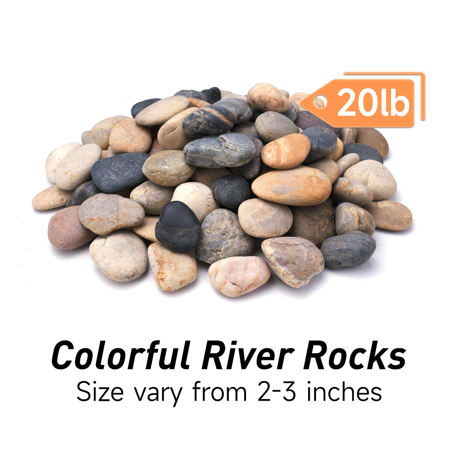Pulovin River Rocks show varied colors when dry or wet for visual interest