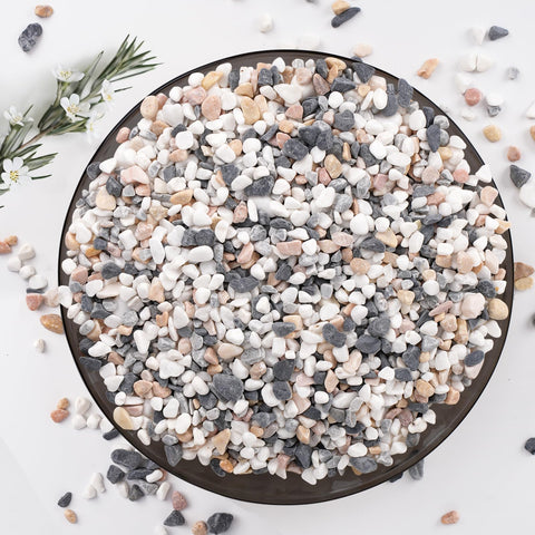 Pulovin small rocks for plants close-up; natural pea gravel for displays.