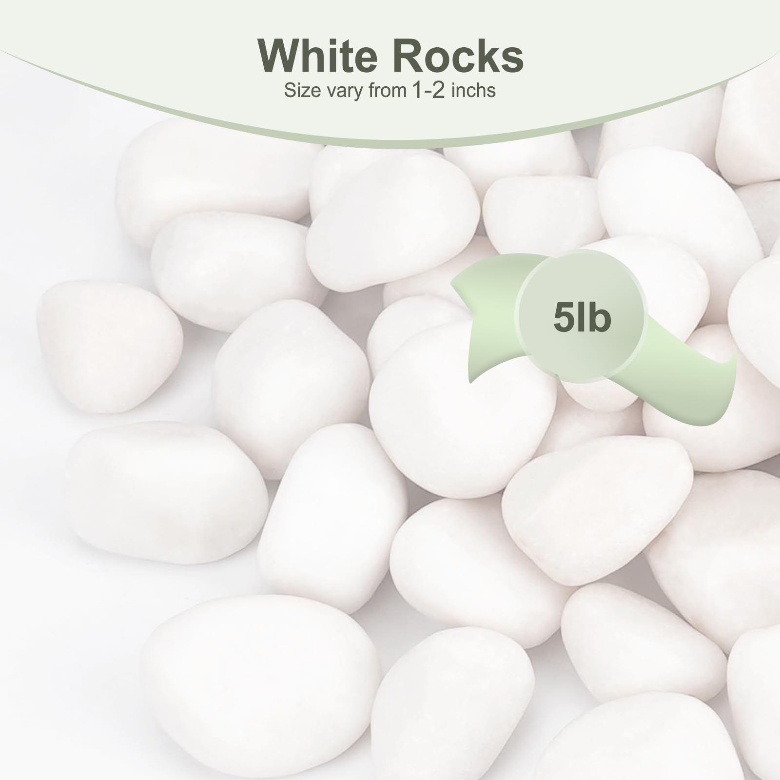 Pulovin white river rocks used as plant edging and garden paths add clean color to landscapes.