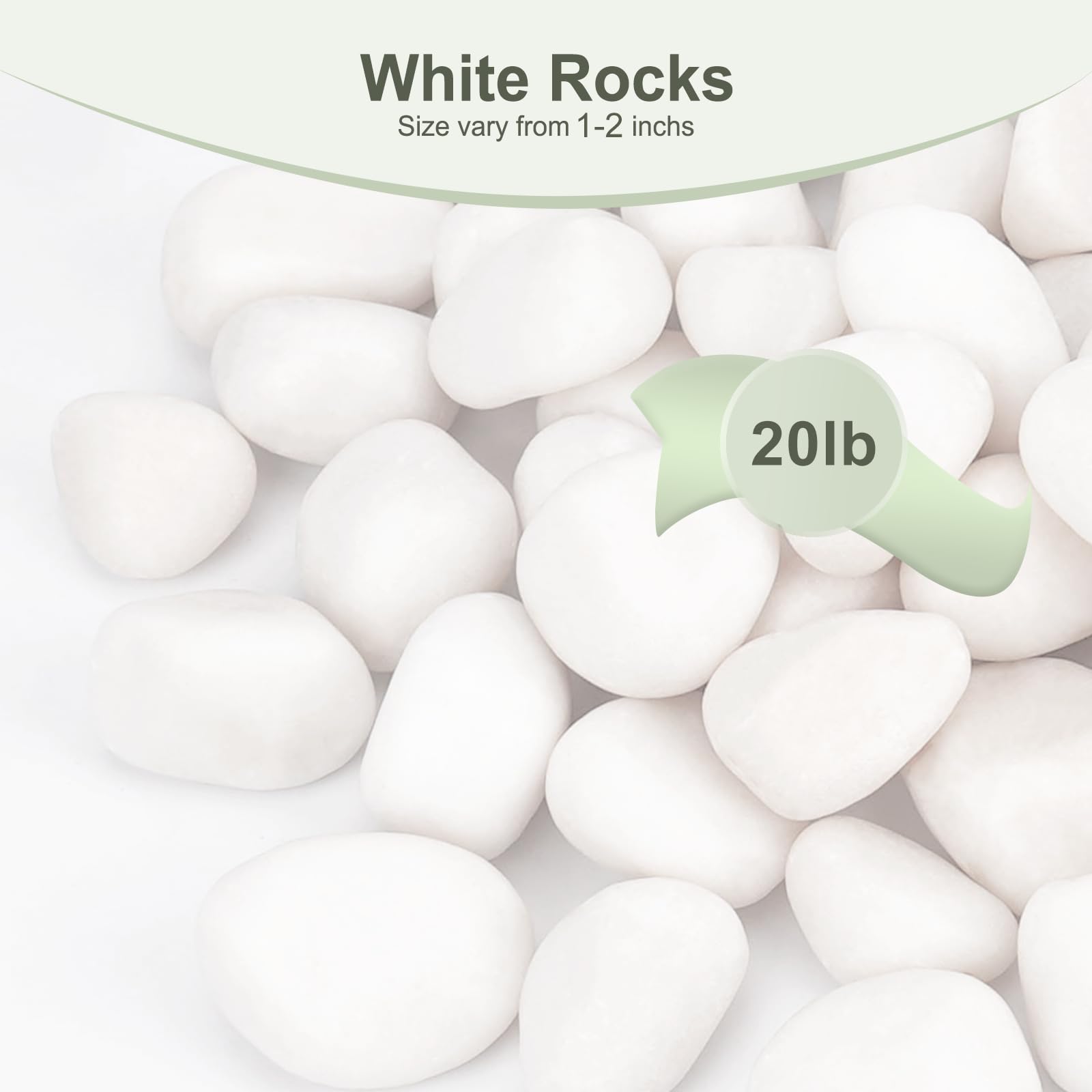 Pulovin white rocks in indoor planters show clean color and versatile styling.