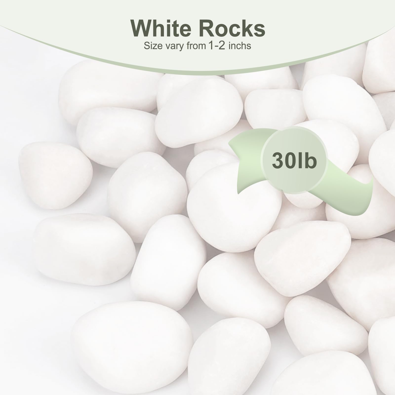 Pulovin white rocks for plant pots provide natural drainage and soil protection