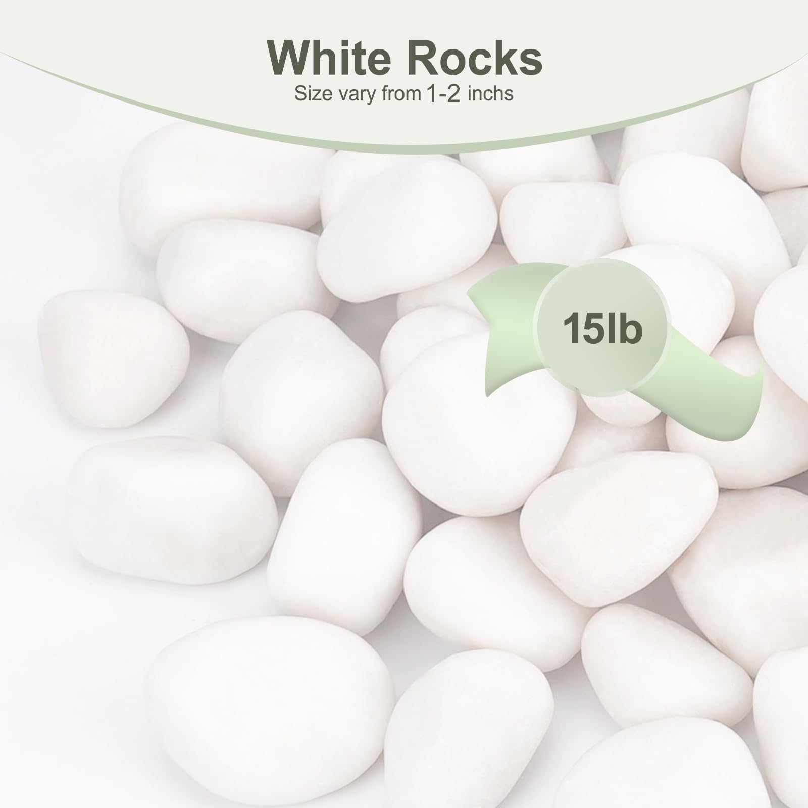 Pulovin polished white rocks close up showing smooth surface and bright finish.