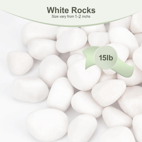 Pulovin polished white rocks close up showing smooth surface and bright finish.