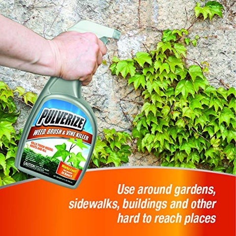Spray application near garden beds highlighting safety around crops.