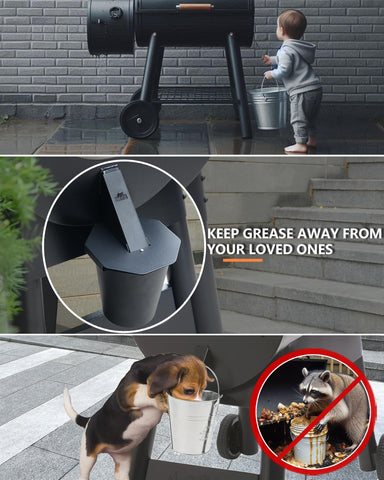 Pumdut grease bucket lid deters pets, keeping grease away from curious dogs.