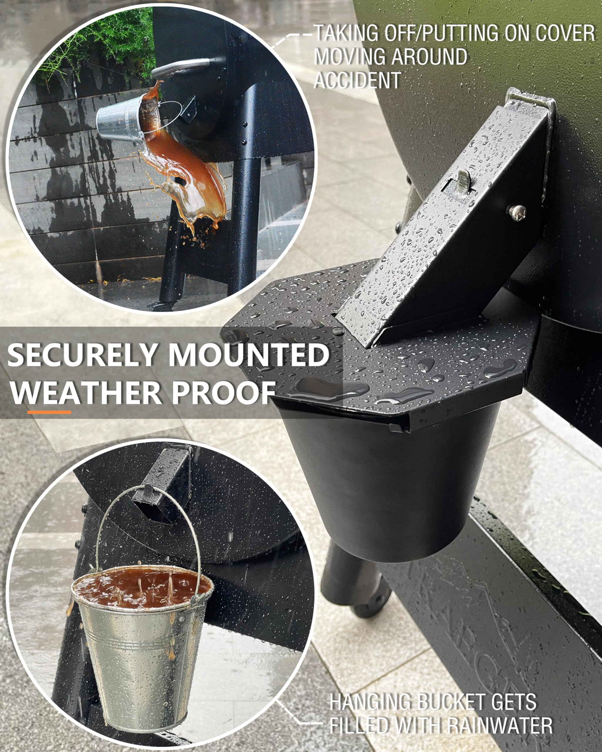 Pumdut grease bucket weather-proof lid keeps rain out during outdoor use.