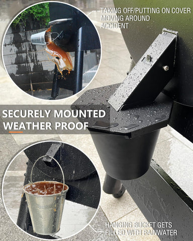 Pumdut grease bucket weather-proof lid keeps rain out during outdoor use.