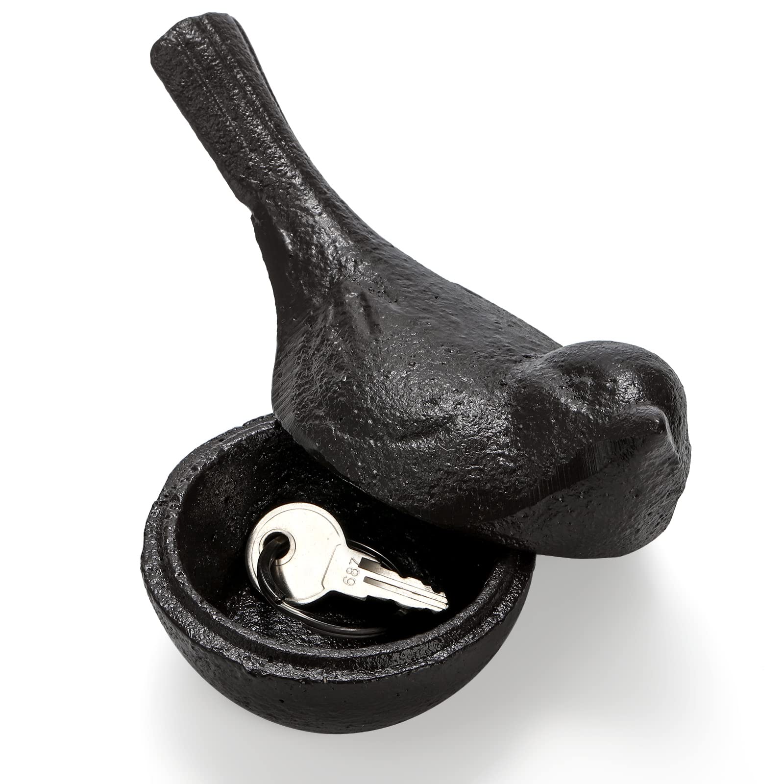 Pumtus cast iron key hider bird outdoor ornament conceals a spare key with a durable finish