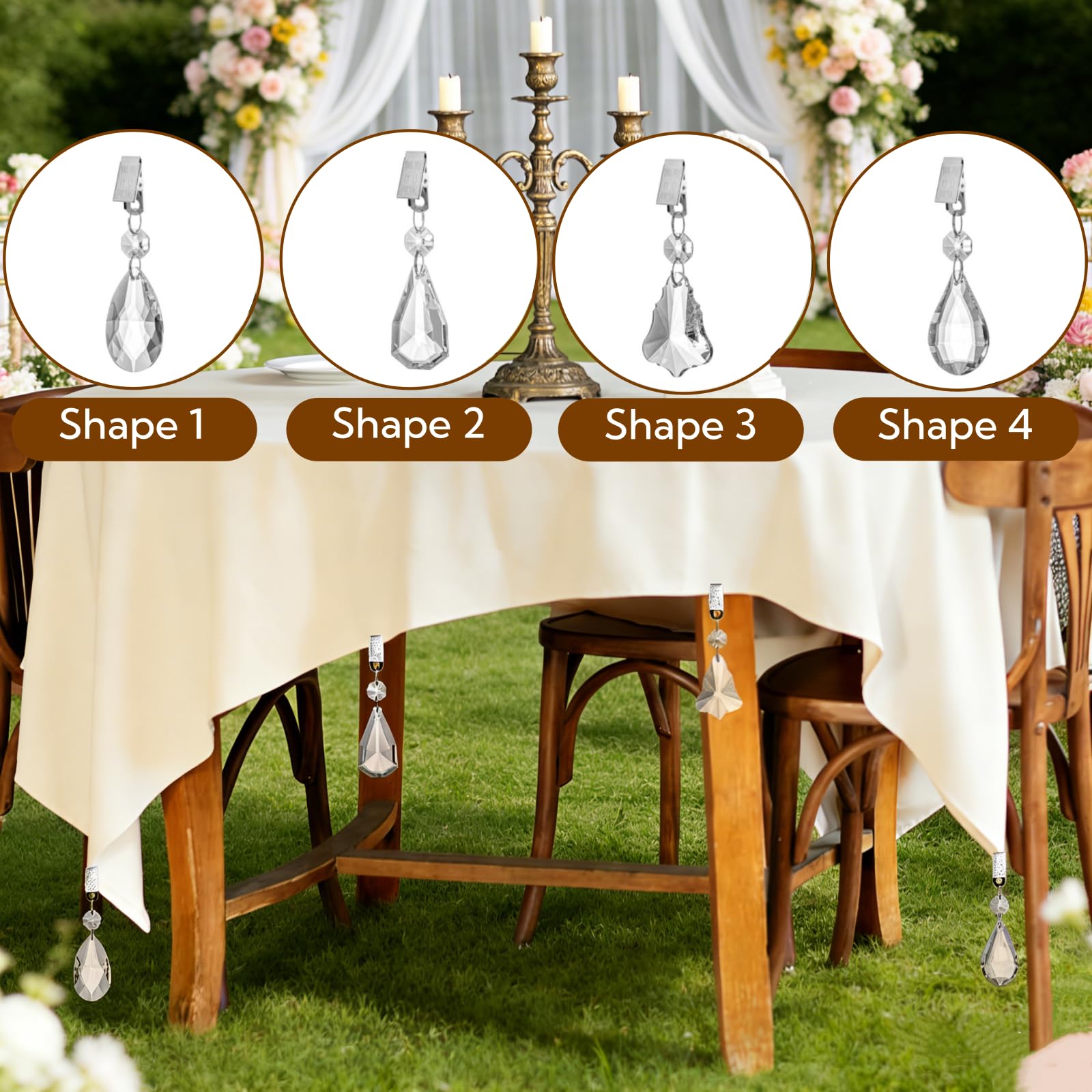 Pumtus stainless steel clip anchors tablecloths securely.