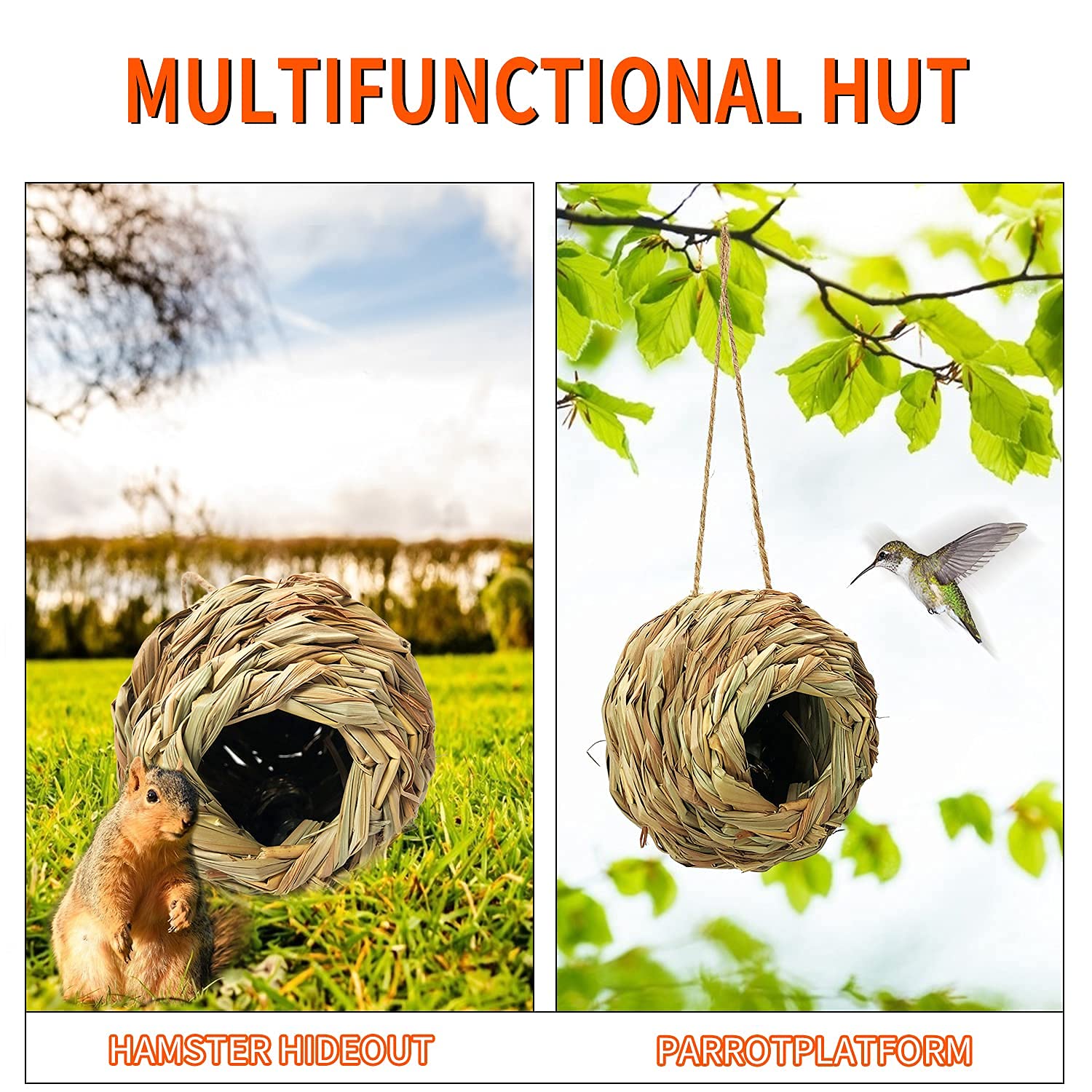 Puninoto drop-shape bird house offers wide base and secure resting for birds.