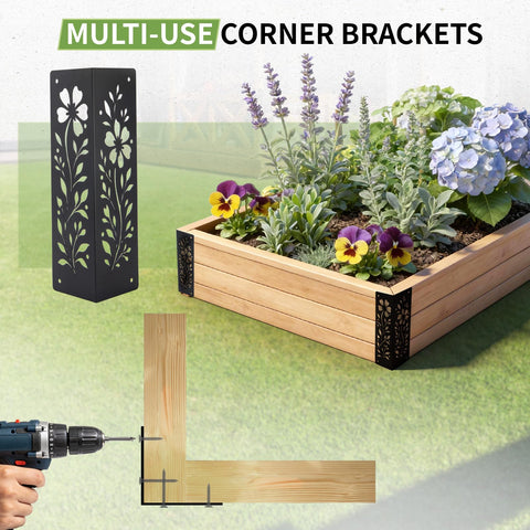 Puobao 11x3x3 inch brackets secure outdoor wood against bending and wear.