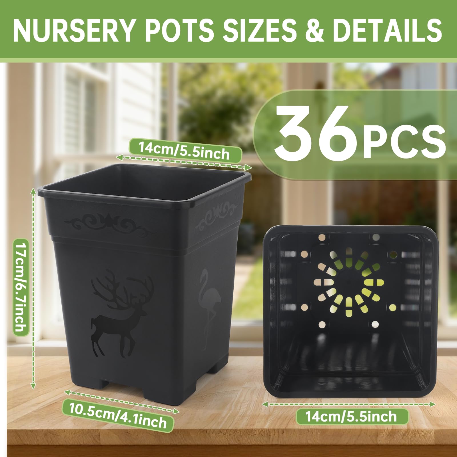 Puobao nursery pot with drainage holes for better airflow and root health.