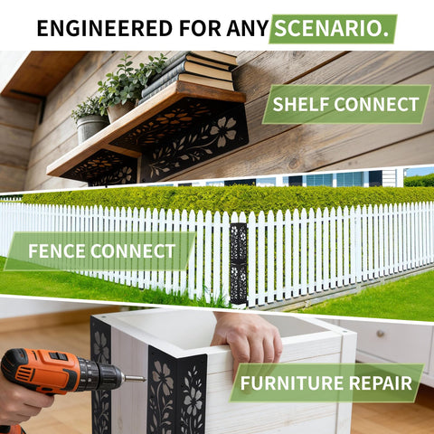 Puobao heavy-duty metal corner brackets suitable for raised beds and outdoor use.
