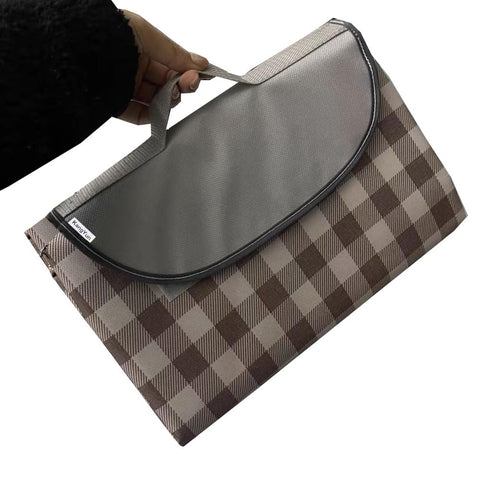 PUPOPIK picnic blanket open on grass, roomy 80x60in for family outings
