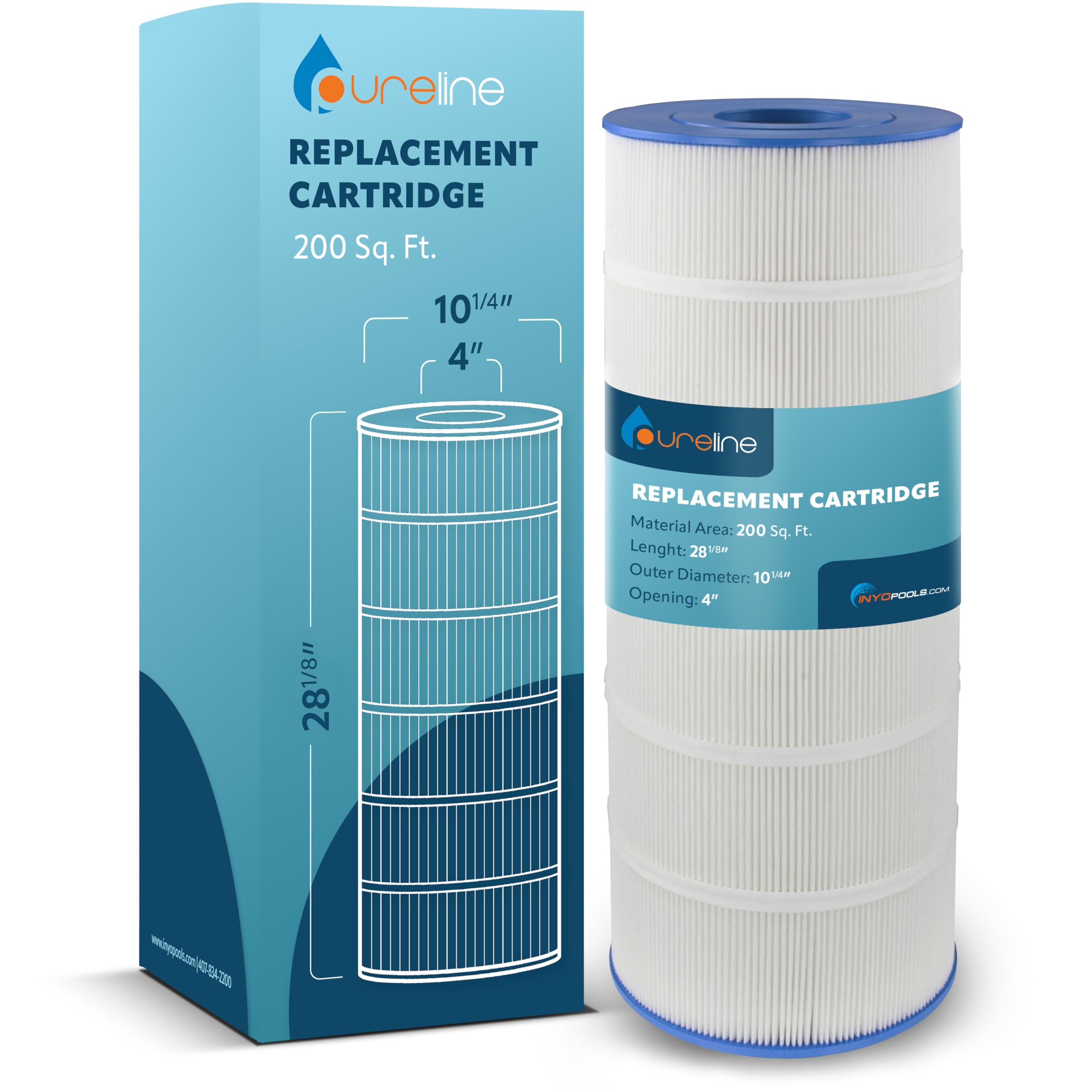 PureLine PL0167 cartridge filter for 200 sq ft pool—filtration media close-up