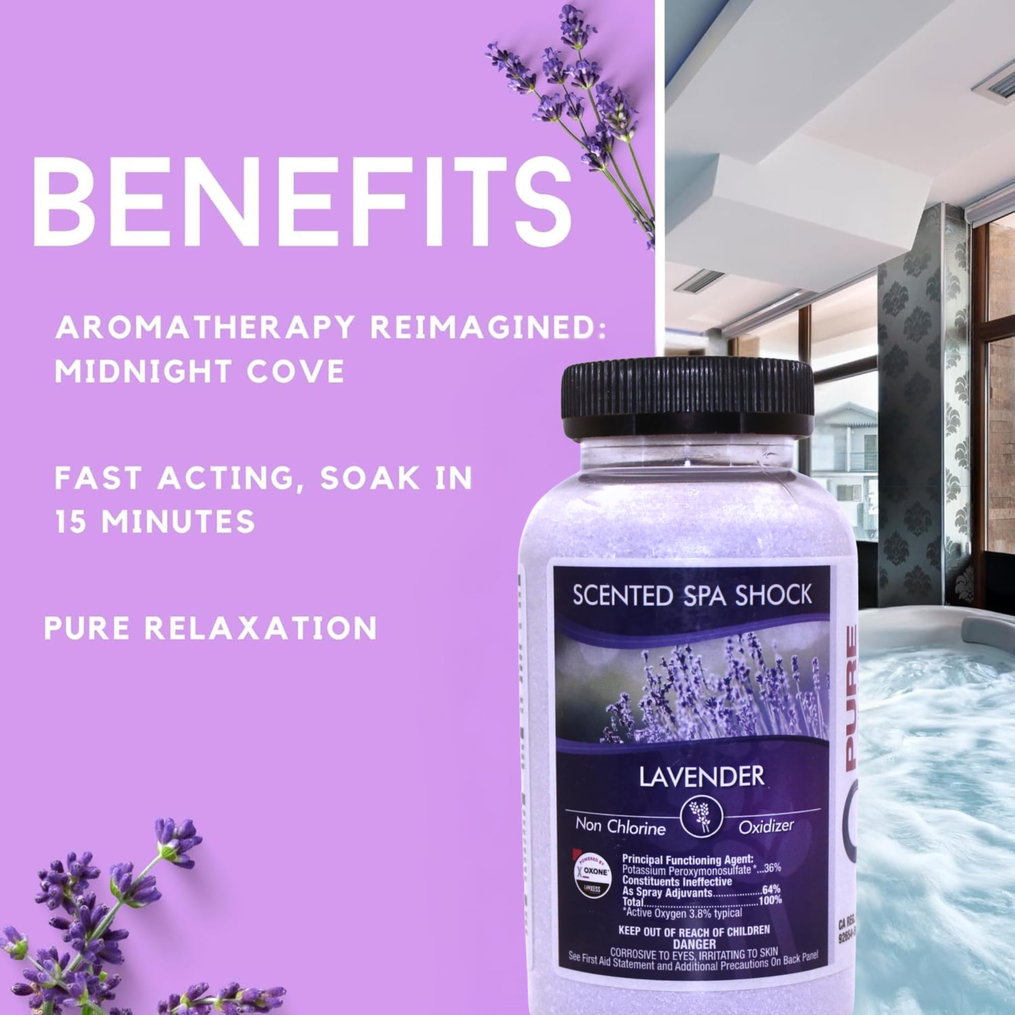 Image shows compatibility with bromine, chlorine, and mineral spa systems