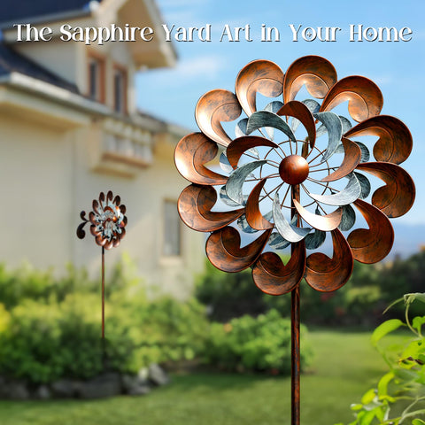 Pure Echo wind spinner with triangular 3-foot base for enhanced stability in gusts.